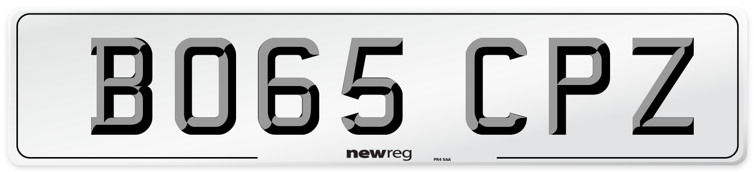 BO65 CPZ Number Plate from New Reg
